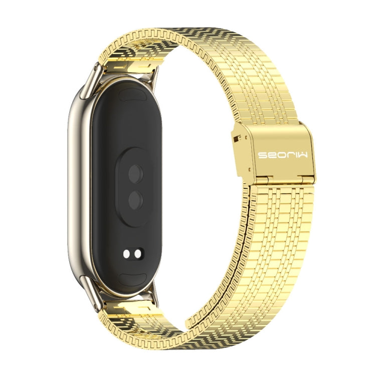 For Xiaomi Mi Band 8 / 9 / 9 NFC Mijobs Stainless Steel Metal Watch Band(Gold+Light Gold) - Watch Bands by MIJOBS | Online Shopping South Africa | PMC TechLife | Buy Now Pay Later Mobicred