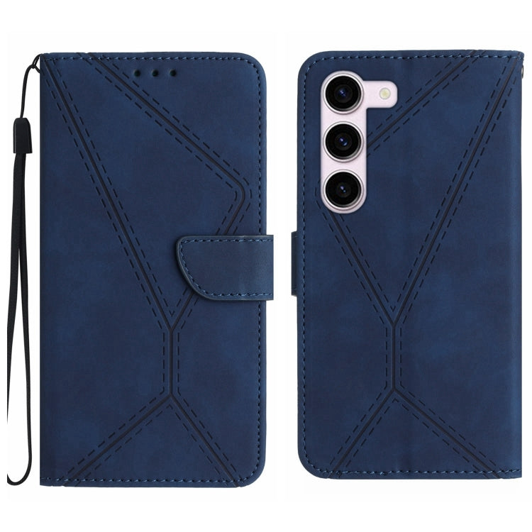 For Samsung Galaxy S23 5G Stitching Embossed Leather Phone Case(Blue) - free shipping - PMC TechLife - Order now!