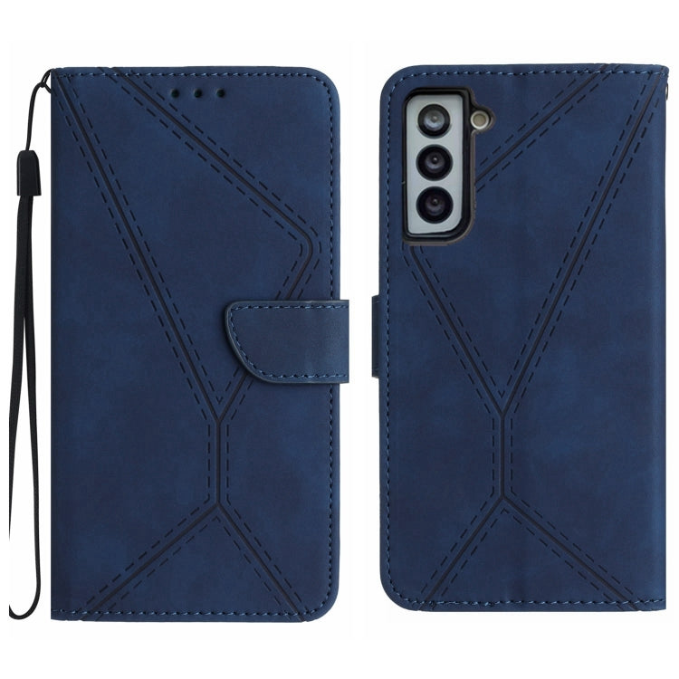 For Samsung Galaxy S21+ 5G Stitching Embossed Leather Phone Case(Blue) - free shipping - PMC TechLife - Order now!