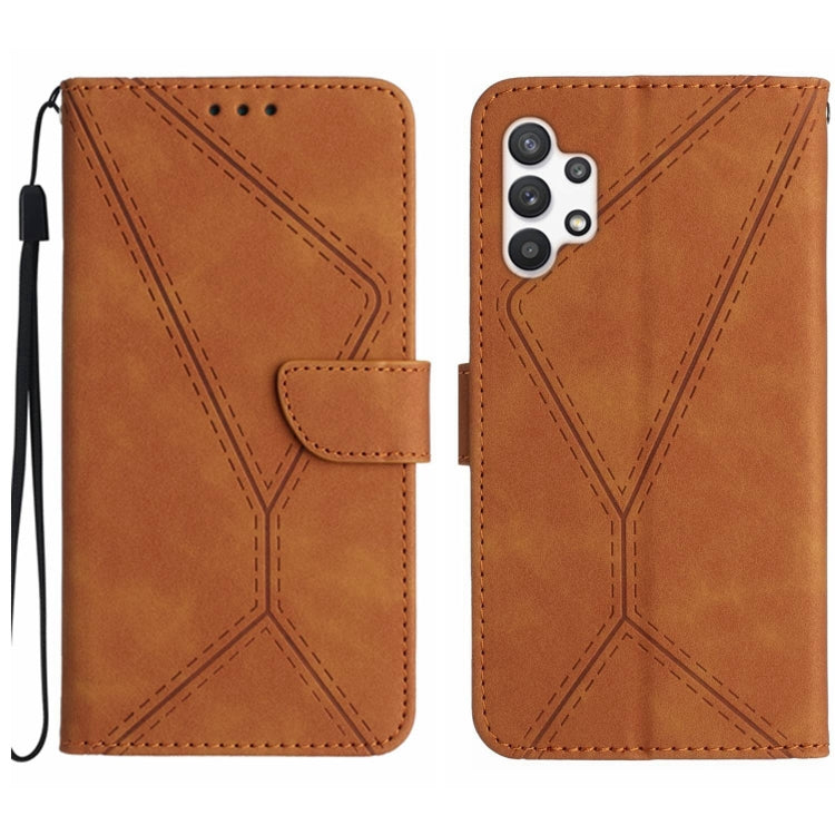 For Samsung Galaxy A32 5G Stitching Embossed Leather Phone Case(Brown) - free shipping - PMC TechLife - Order now!