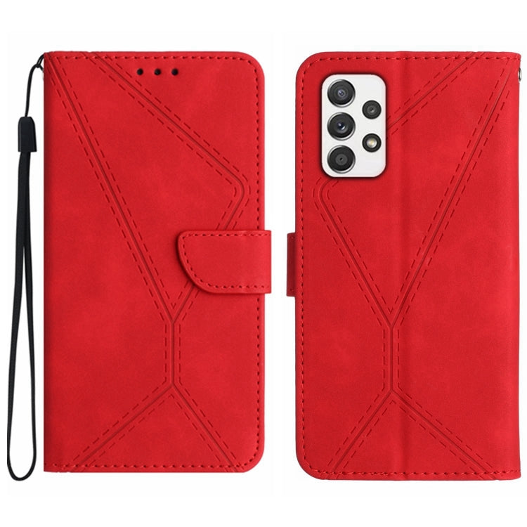 For Samsung Galaxy A53 5G Stitching Embossed Leather Phone Case(Red) - free shipping - PMC TechLife - Order now!