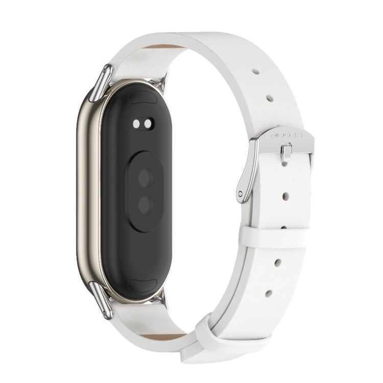 For Xiaomi Smart Band 10 / 9 / 8 Mijobs Microfiber PU Leather Watch Band(White Silver) - free shipping - PMC TechLife - Order now!