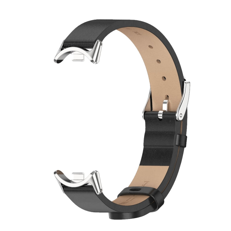 For Xiaomi Mi Band 8 / 9 / 9 NFC Mijobs Microfiber PU Leather Watch Band(Black Silver) - Watch Bands by MIJOBS | Online Shopping South Africa | PMC TechLife | Buy Now Pay Later Mobicred
