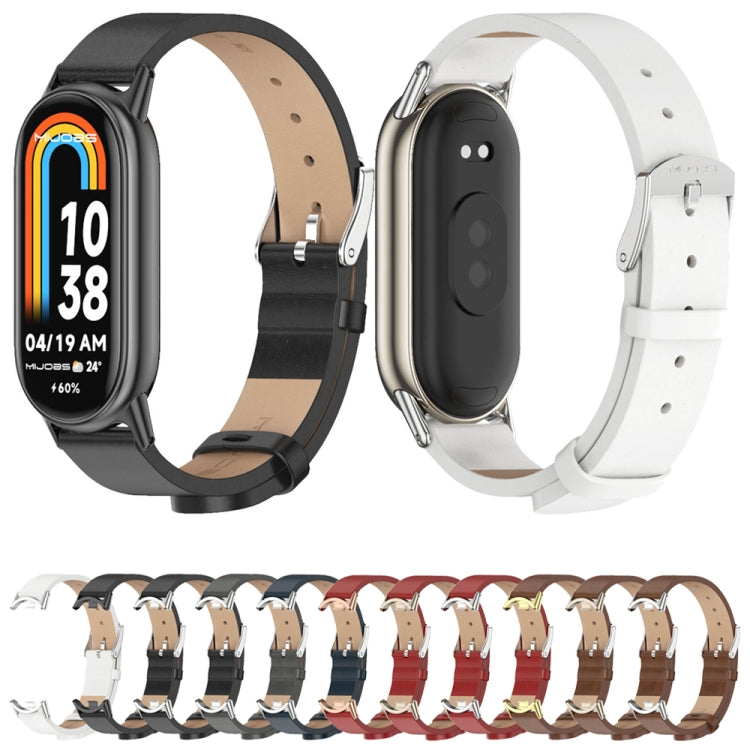 For Xiaomi Smart Band 10 / 9 / 8 Mijobs Microfiber PU Leather Watch Band(Red Light Gold) - free shipping - PMC TechLife - Order now!