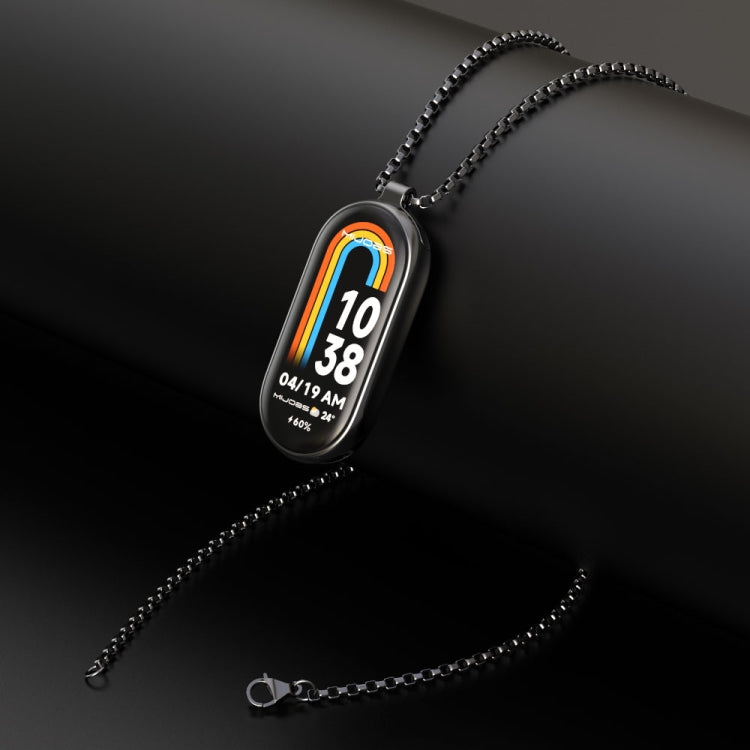 For Xiaomi Mi Band 8 Mijobs Metal Pendant Stainless Steel Watch Necklace(Black) -  by MIJOBS | Online Shopping South Africa | PMC TechLife