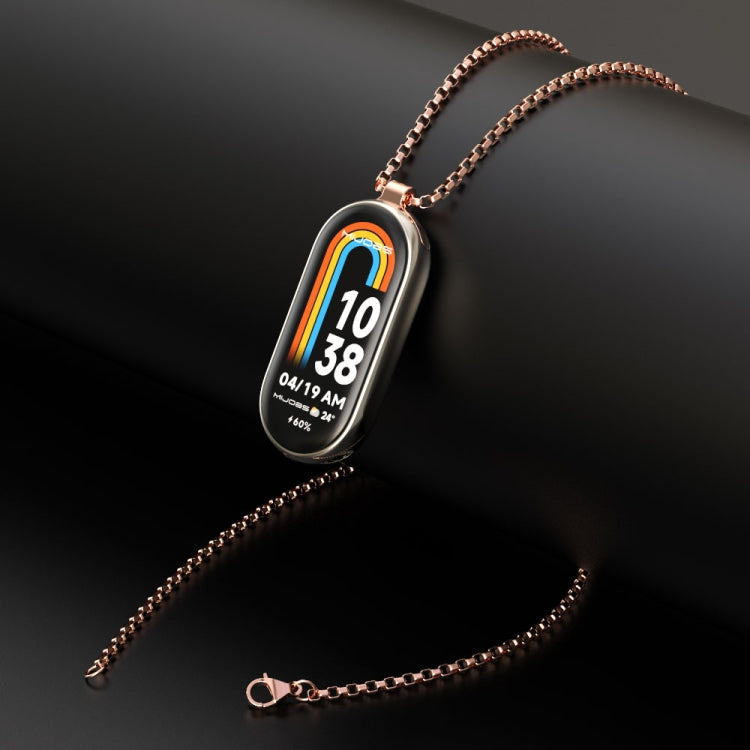For Xiaomi Mi Band 8 / 9 / 9 NFC Mijobs Metal Pendant Stainless Steel Watch Necklace(Rose Gold) - Watch Bands by MIJOBS | Online Shopping South Africa | PMC TechLife | Buy Now Pay Later Mobicred