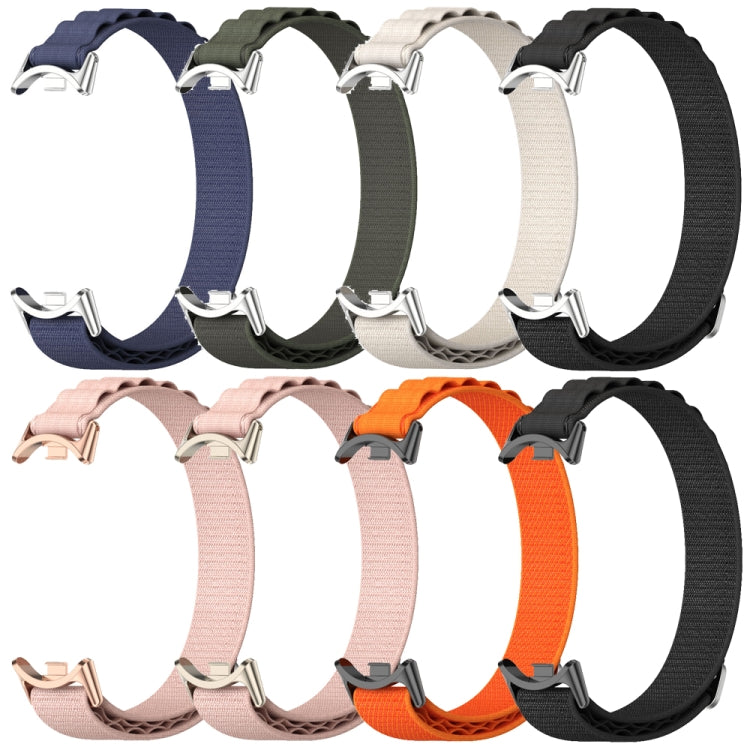 For Xiaomi Mi Band 8 / 9 / 9 NFC Mijobs Nylon Breathable Watch Band(Green Silver) - Watch Bands by MIJOBS | Online Shopping South Africa | PMC TechLife | Buy Now Pay Later Mobicred