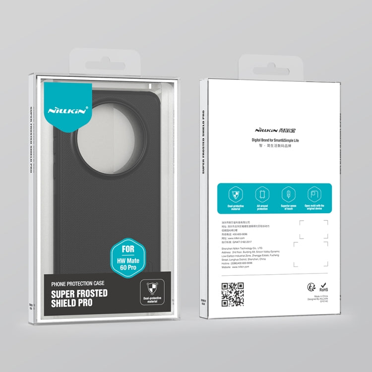 For Huawei Mate 60 Pro NILLKIN Frosted Shield Pro PC + TPU Phone Case(Blue) - Huawei Cases by NILLKIN | Online Shopping South Africa | PMC TechLife