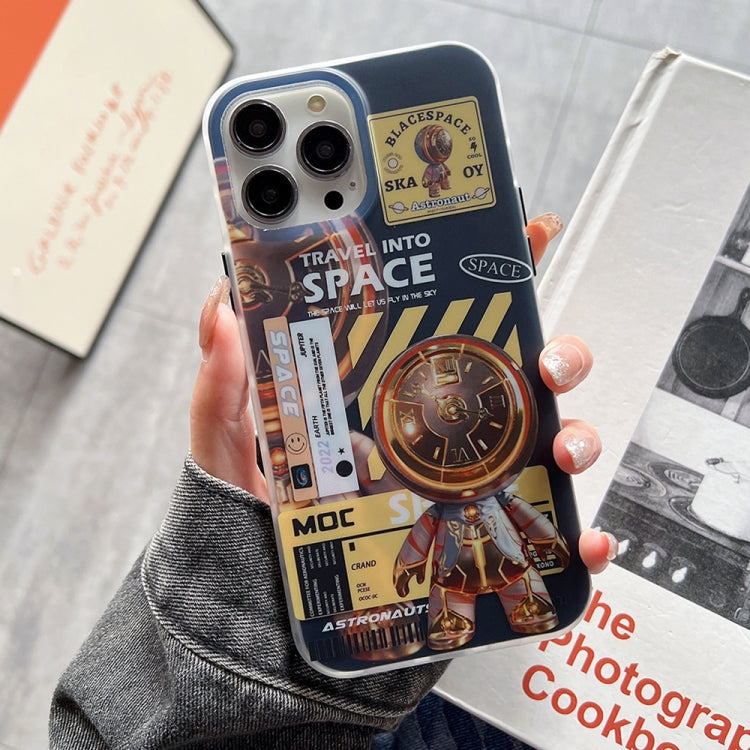 For iPhone 14 Plus Dual-side IMD Astronaut Frosted Phone Case(Black Gold) - free shipping - PMC TechLife - Order now!