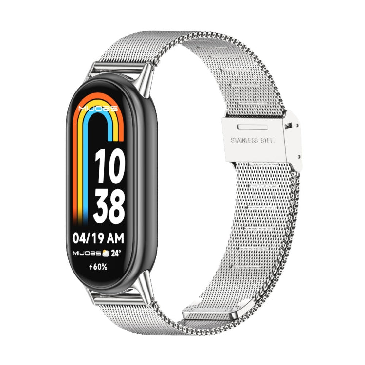 For Xiaomi Smart Band 10 / 9 / 8 Mijobs Milan Buckle Metal Stainless Steel Watch Band(Silver) - free shipping - PMC TechLife - Order now!