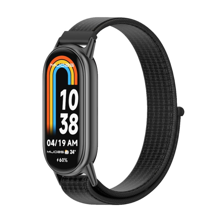 For Xiaomi Mi Band 8 / 9 / 9 NFC Mijobs Breathable Nylon Loop Watch Band(Black) - Watch Bands by MIJOBS | Online Shopping South Africa | PMC TechLife | Buy Now Pay Later Mobicred