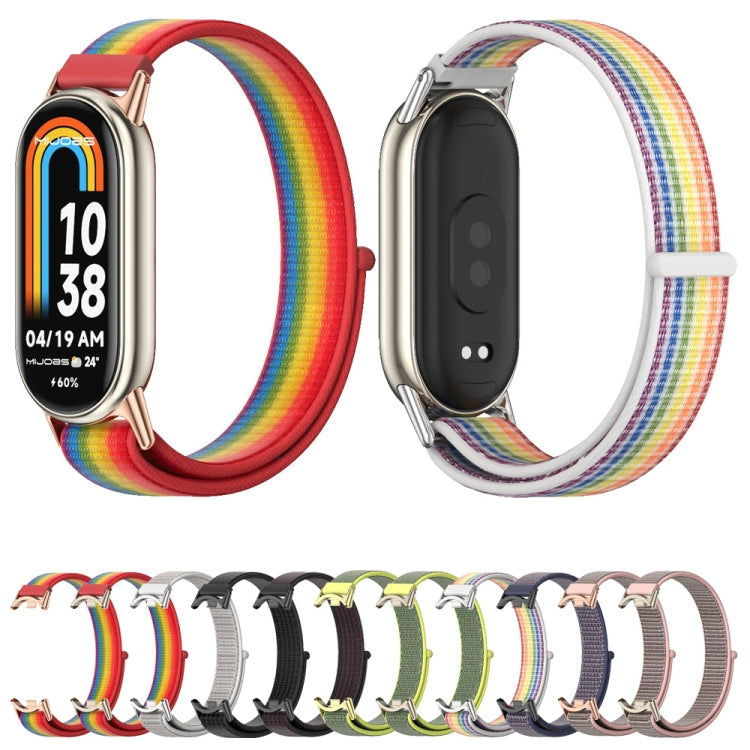 For Xiaomi Smart Band 10 / 9 / 8 Mijobs Breathable Nylon Loop Watch Band(Pink Light Gold) - free shipping - PMC TechLife - Order now!