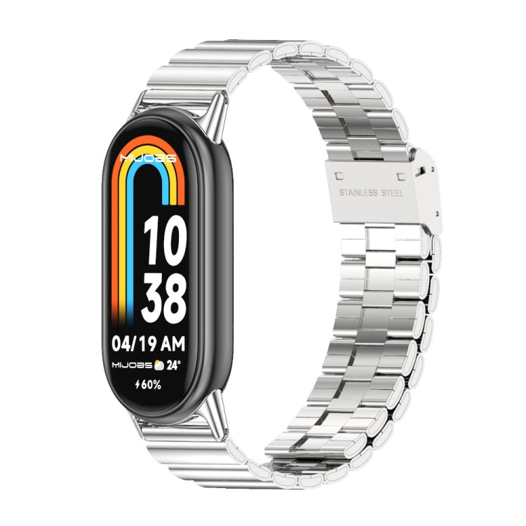 For Xiaomi Smart Band 10 / 9 / 8 Mijobs Bamboo Buckle Stainless Steel Watch Band(Silver) - free shipping - PMC TechLife - Order now!