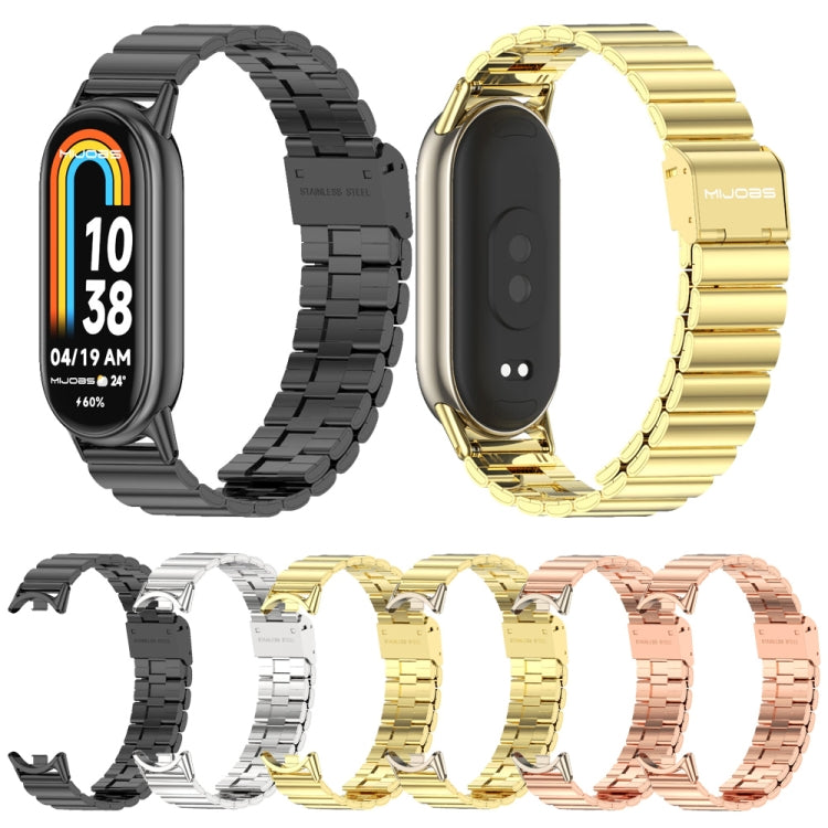 For Xiaomi Mi Band 8 / 9 / 9 NFC Mijobs Bamboo Buckle Stainless Steel Watch Band(Gold+Light Gold) - Watch Bands by MIJOBS | Online Shopping South Africa | PMC TechLife | Buy Now Pay Later Mobicred