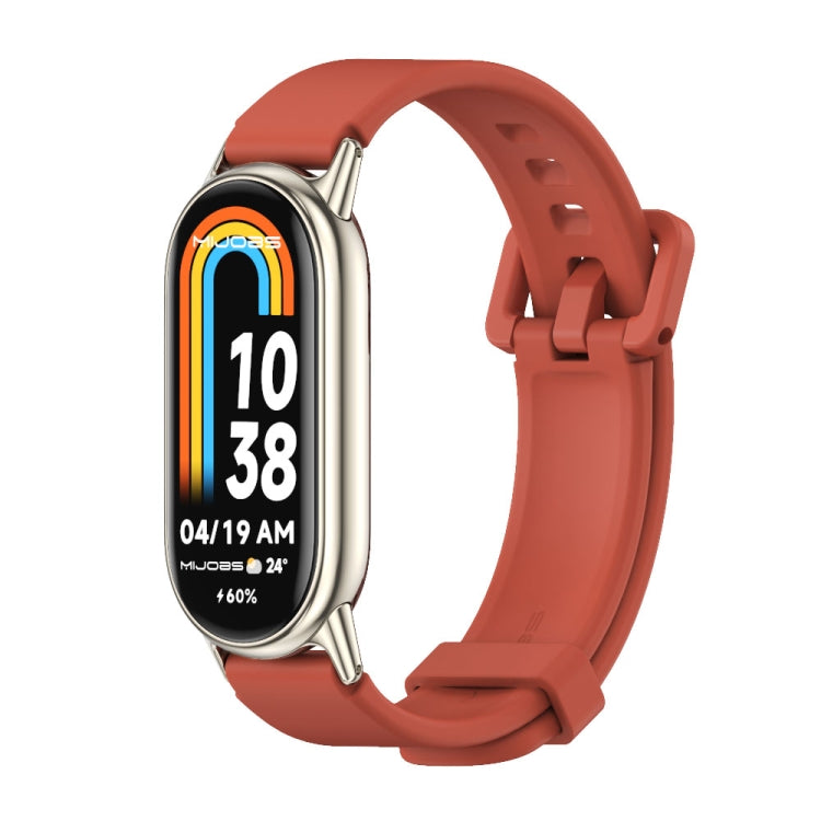 For Xiaomi Mi Band 8 / 9 / 9 NFC Mijobs Silicone Breathable Watch Band(Orange+Light Gold) - Watch Bands by MIJOBS | Online Shopping South Africa | PMC TechLife | Buy Now Pay Later Mobicred