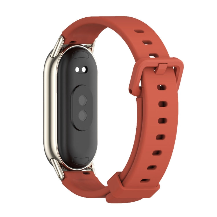 For Xiaomi Mi Band 8 / 9 / 9 NFC Mijobs Silicone Breathable Watch Band(Orange+Light Gold) - Watch Bands by MIJOBS | Online Shopping South Africa | PMC TechLife | Buy Now Pay Later Mobicred