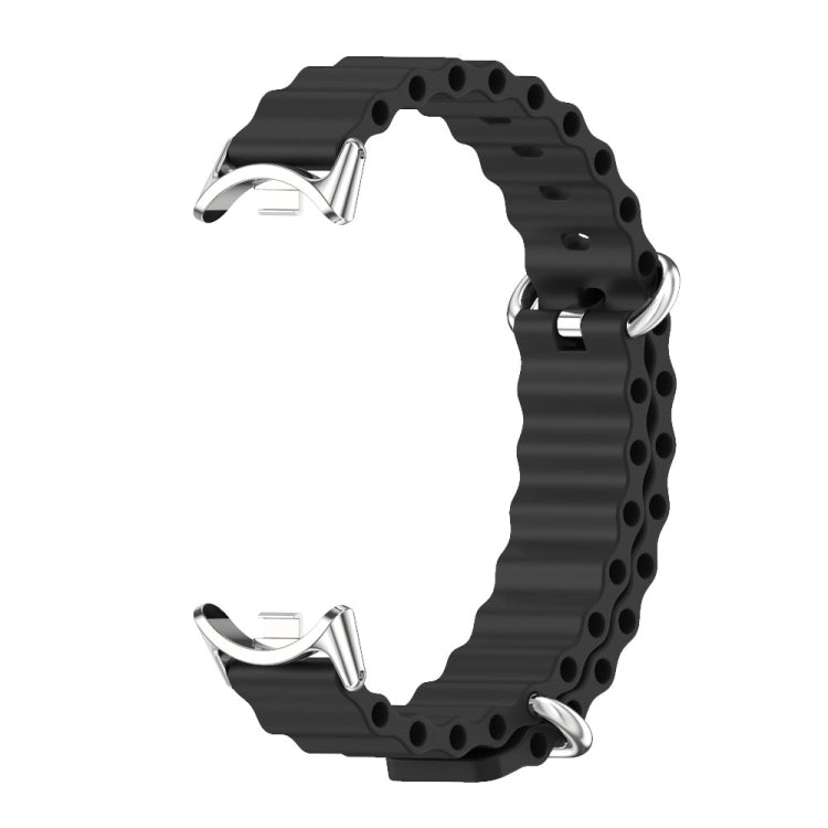For Xiaomi Mi Band 8 / 9 / 9 NFC Mijobs Marine Silicone Breathable Watch Band(Black Silver) - Watch Bands by MIJOBS | Online Shopping South Africa | PMC TechLife | Buy Now Pay Later Mobicred