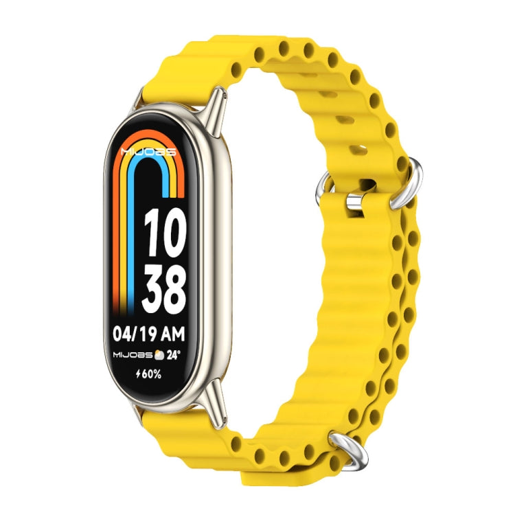 For Xiaomi Mi Band 8 / 9 / 9 NFC Mijobs Marine Silicone Breathable Watch Band(Yellow Light Gold) - Watch Bands by MIJOBS | Online Shopping South Africa | PMC TechLife | Buy Now Pay Later Mobicred