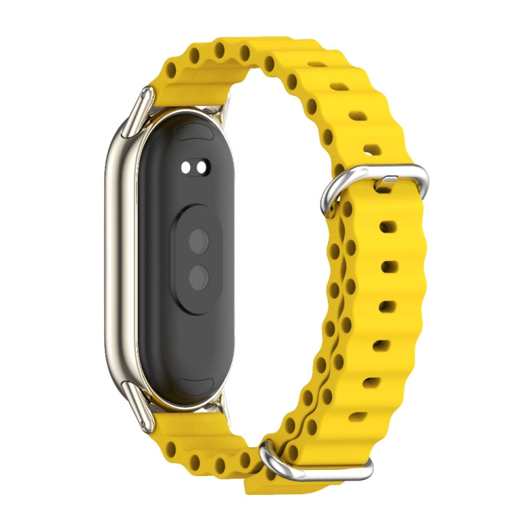 For Xiaomi Mi Band 8 / 9 / 9 NFC Mijobs Marine Silicone Breathable Watch Band(Yellow Light Gold) - Watch Bands by MIJOBS | Online Shopping South Africa | PMC TechLife | Buy Now Pay Later Mobicred