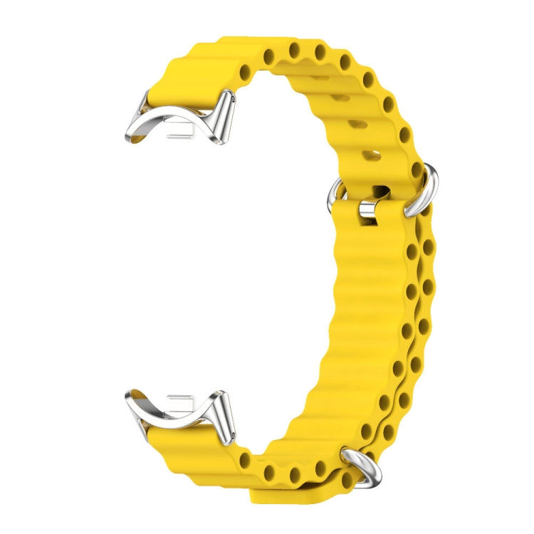For Xiaomi Mi Band 8 / 9 / 9 NFC Mijobs Marine Silicone Breathable Watch Band(Yellow Silver) - Watch Bands by MIJOBS | Online Shopping South Africa | PMC TechLife | Buy Now Pay Later Mobicred