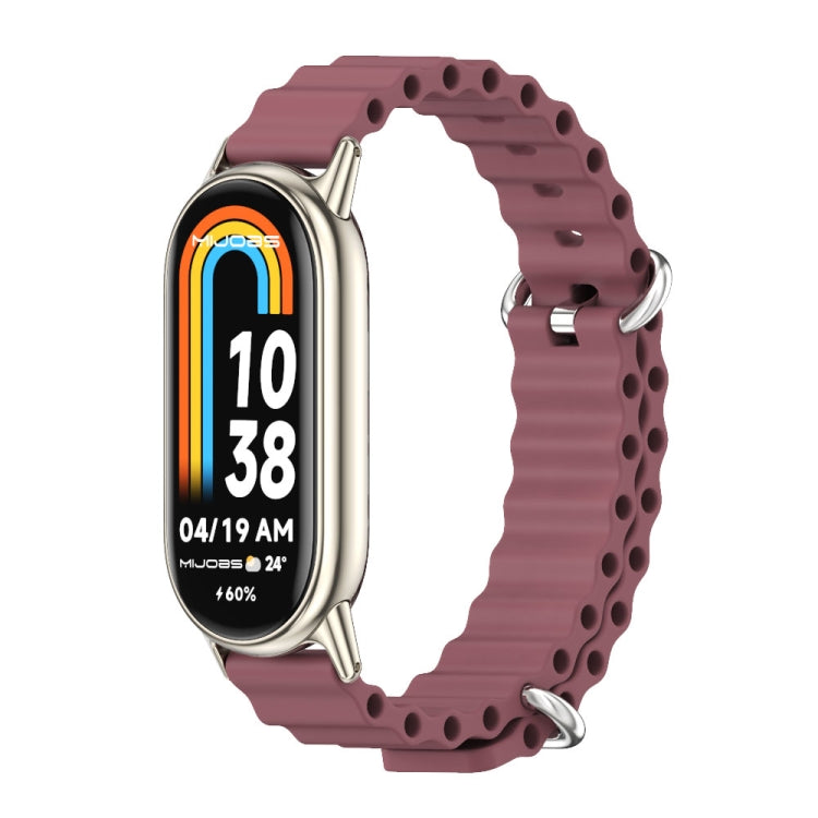 For Xiaomi Smart Band 10 / 9 / 8 Mijobs Marine Silicone Breathable Watch Band(Wine Red Light Gold) - free shipping - PMC TechLife - Order now!