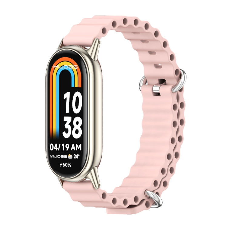 For Xiaomi Mi Band 8 / 9 / 9 NFC Mijobs Marine Silicone Breathable Watch Band(Pink Light Gold) - Watch Bands by MIJOBS | Online Shopping South Africa | PMC TechLife | Buy Now Pay Later Mobicred