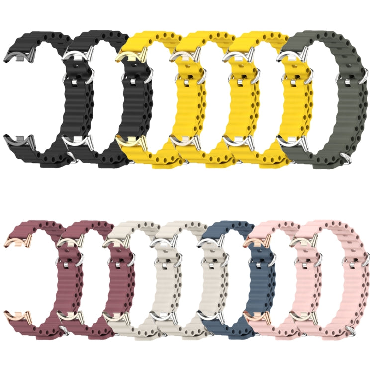 For Xiaomi Mi Band 8 / 9 / 9 NFC Mijobs Marine Silicone Breathable Watch Band(Khaki Green Silver) - Watch Bands by MIJOBS | Online Shopping South Africa | PMC TechLife | Buy Now Pay Later Mobicred