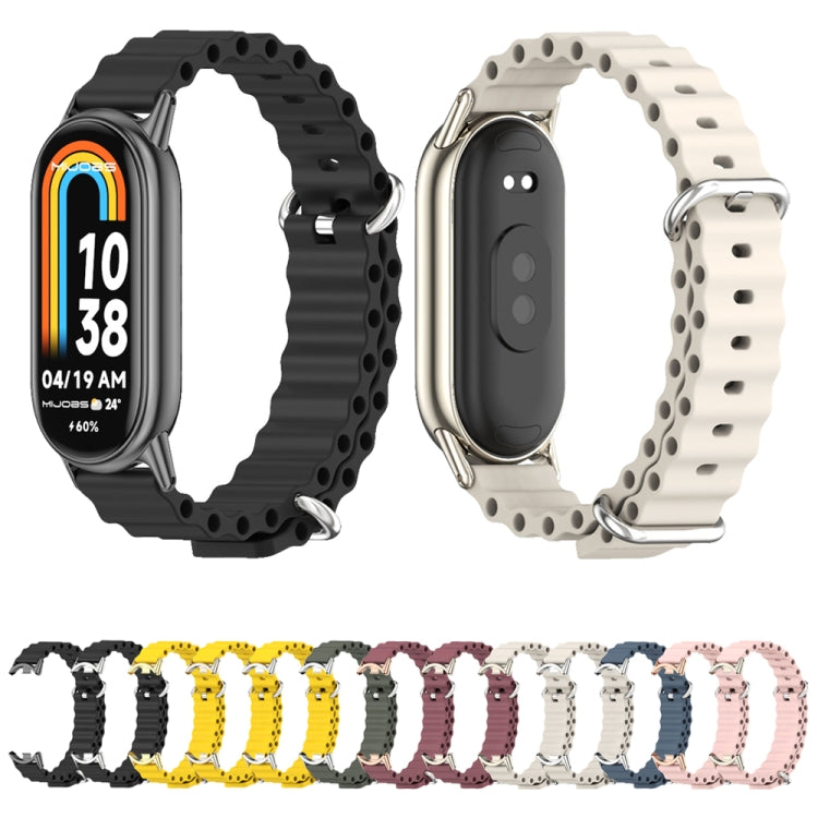 For Xiaomi Mi Band 8 / 9 / 9 NFC Mijobs Marine Silicone Breathable Watch Band(Black) - Watch Bands by MIJOBS | Online Shopping South Africa | PMC TechLife | Buy Now Pay Later Mobicred