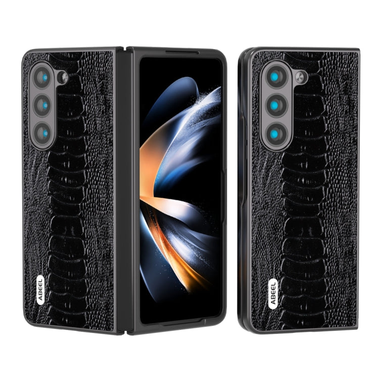 For Samsung Galaxy Z Fold5 ABEEL Genuine Leather Weilai Series Phone Case(Black) - free shipping - PMC TechLife - Order now!