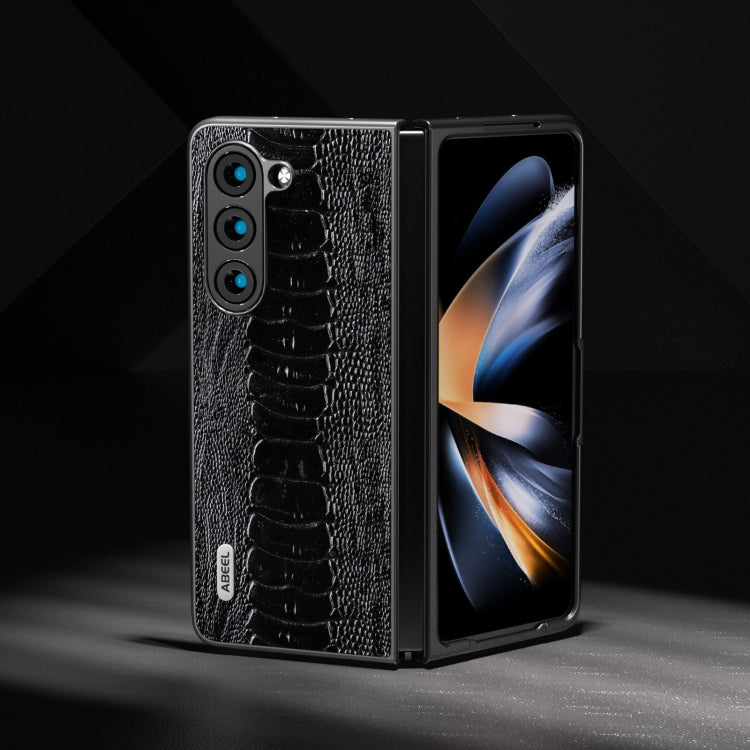 For Samsung Galaxy Z Fold5 ABEEL Genuine Leather Weilai Series Phone Case(Black) - free shipping - PMC TechLife - Order now!