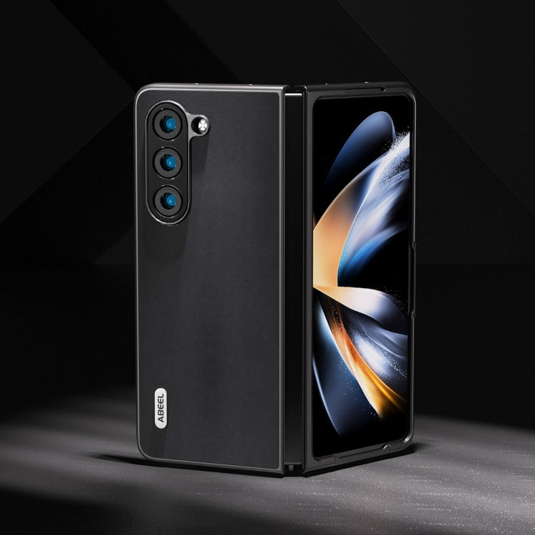 For Samsung Galaxy Z Fold5 ABEEL Genuine Leather Xiaoya Series Phone Case(Black) - free shipping - PMC TechLife - Order now!