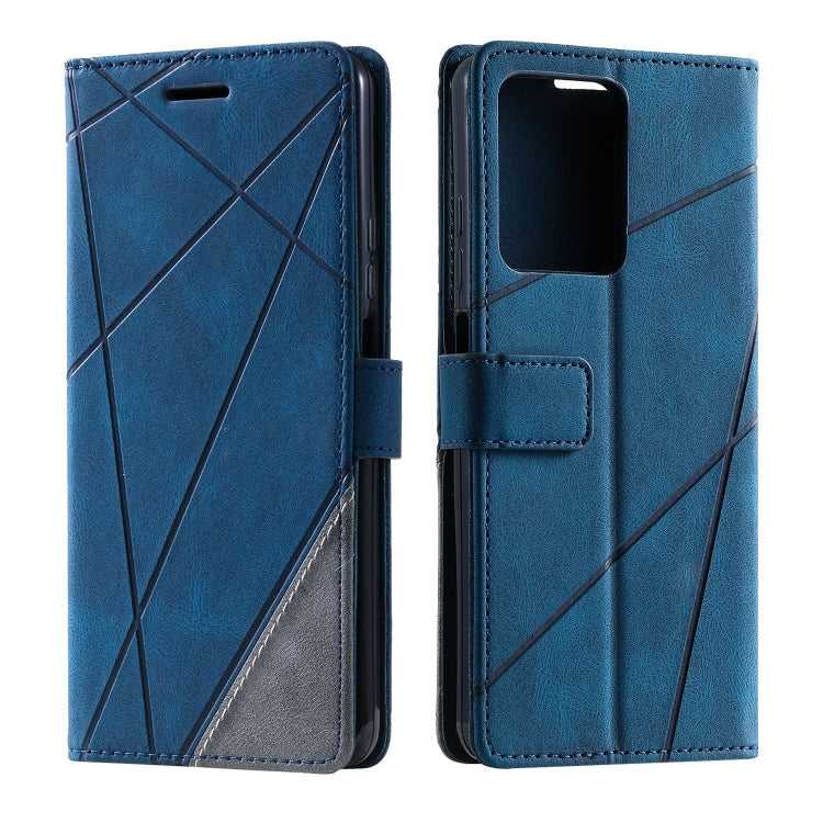 For Redmi Note 12 Pro+ Skin Feel Splicing Horizontal Flip Leather Phone Case(Blue) - free shipping - PMC TechLife - Order now!