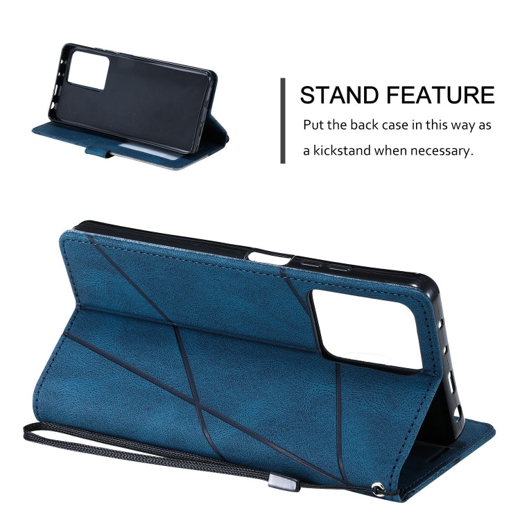 For Redmi Note 12 Pro+ Skin Feel Splicing Horizontal Flip Leather Phone Case(Blue) - free shipping - PMC TechLife - Order now!