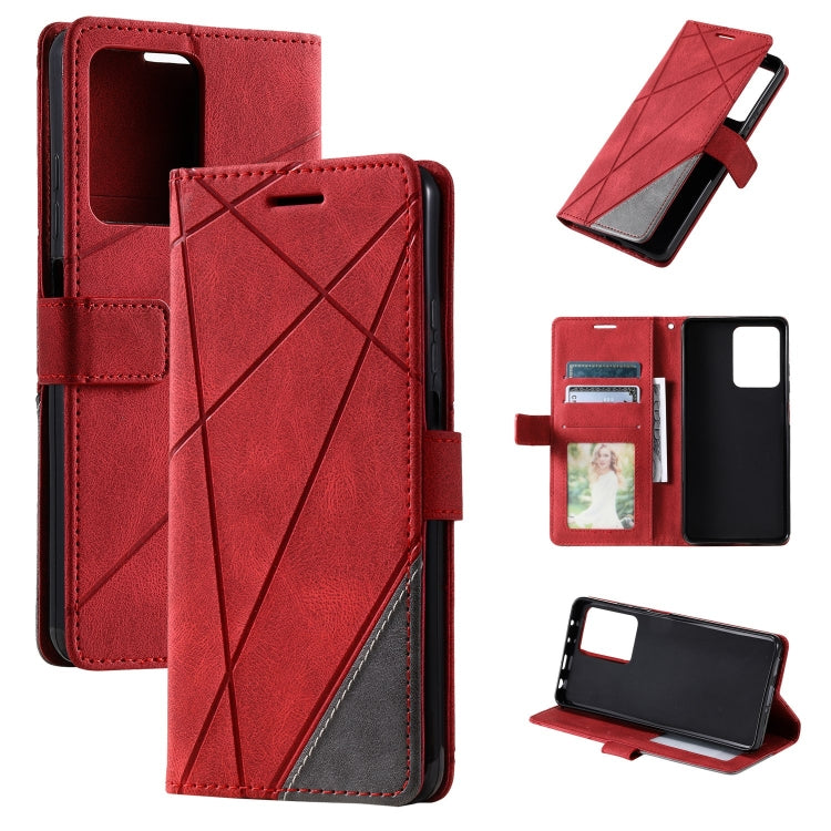 For Redmi Note 12 Pro Speed Skin Feel Splicing Horizontal Flip Leather Phone Case(Red) - free shipping - PMC TechLife - Order now!