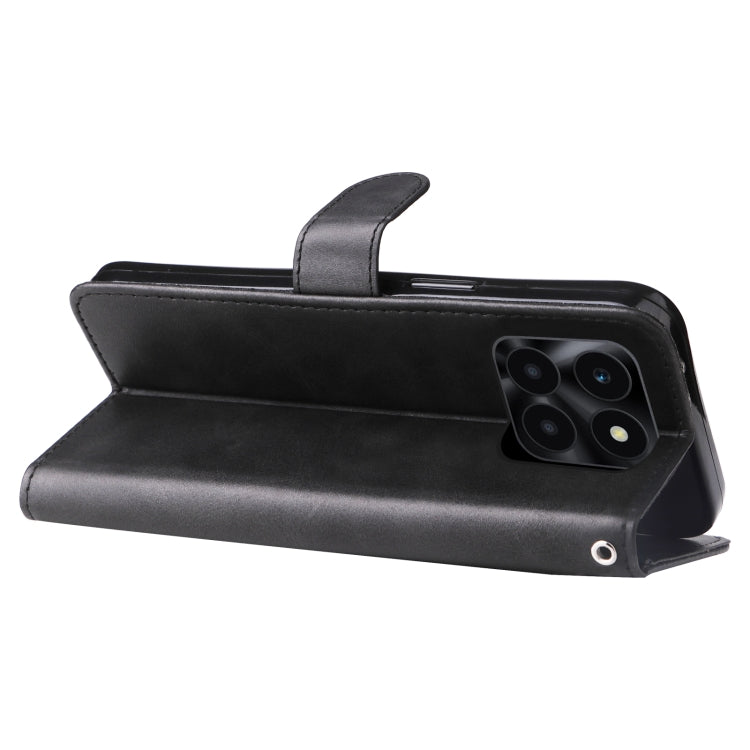 For Honor X6a Calf Texture Zipper Leather Phone Case(Black) - Honor Cases by PMC TechLife | Online Shopping South Africa | PMC TechLife | Buy Now Pay Later Mobicred