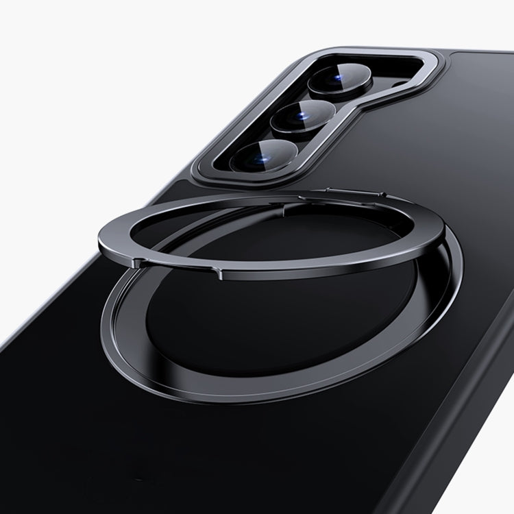 For Samsung Galaxy S23+ 5G 360 Rotating MagSafe Magnetic Skin Feel Phone Case(Black) - Galaxy S23+ 5G Cases by PMC TechLife | Online Shopping South Africa | PMC TechLife