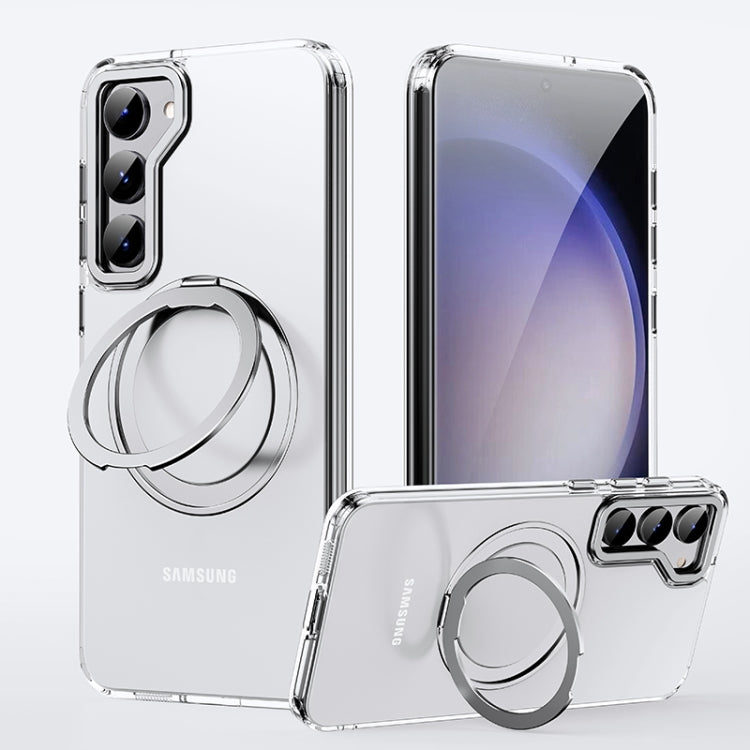 For Samsung Galaxy S23+ 5G 360 Rotating MagSafe Magnetic Skin Feel Phone Case(Silver) - Galaxy S23+ 5G Cases by PMC TechLife | Online Shopping South Africa | PMC TechLife