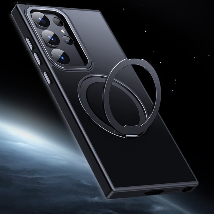 For Samsung Galaxy S23 Ultra 5G 360 Rotating MagSafe Magnetic Skin Feel Phone Case(Black) - Galaxy S23 Ultra 5G Cases by PMC TechLife | Online Shopping South Africa | PMC TechLife | Buy Now Pay Later Mobicred