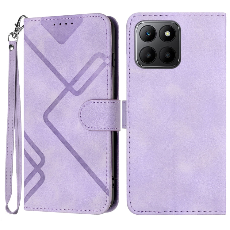 For Honor 70 Lite Line Pattern Skin Feel Leather Phone Case(Light Purple) - free shipping - PMC TechLife - Order now!