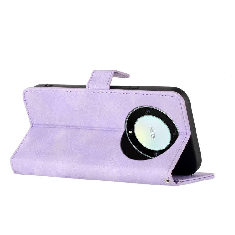 For Honor Magic5 Lite 5G Line Pattern Skin Feel Leather Phone Case(Light Purple) - free shipping - PMC TechLife - Order now!