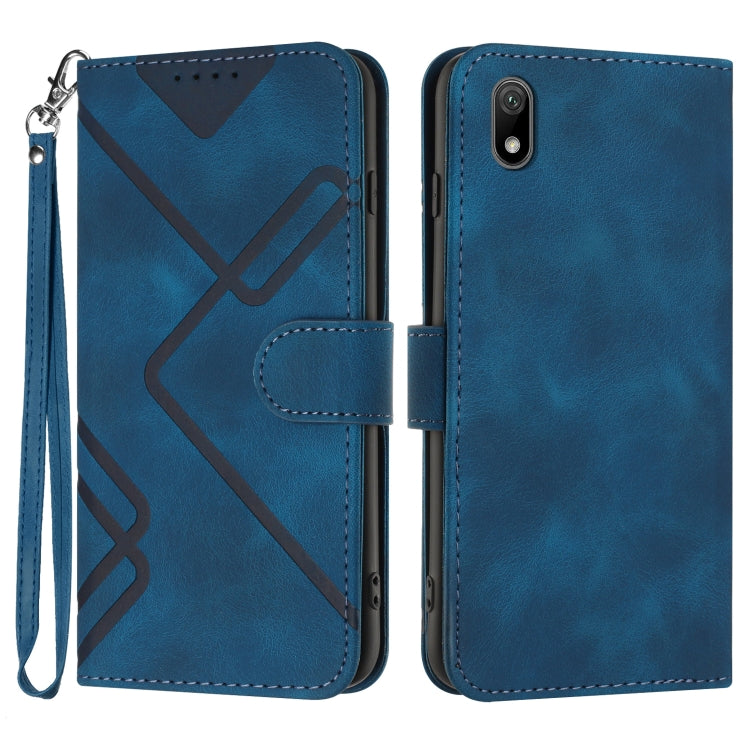 For Honor 8S Line Pattern Skin Feel Leather Phone Case(Royal Blue) - free shipping - PMC TechLife - Order now!