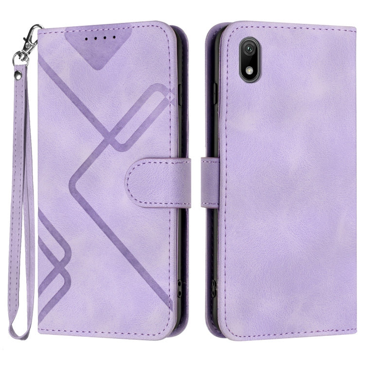 For Honor 8S Line Pattern Skin Feel Leather Phone Case(Light Purple) - free shipping - PMC TechLife - Order now!