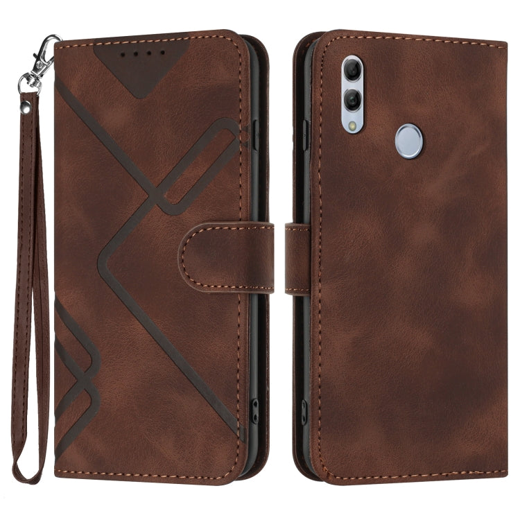 For Honor 10 Lite Line Pattern Skin Feel Leather Phone Case(Coffee) - free shipping - PMC TechLife - Order now!