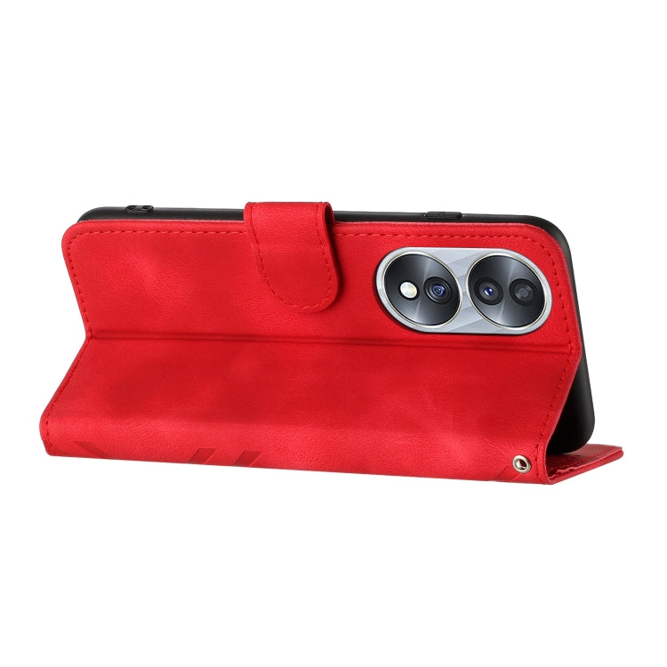 For Honor 70 Line Pattern Skin Feel Leather Phone Case(Red) - free shipping - PMC TechLife - Order now!