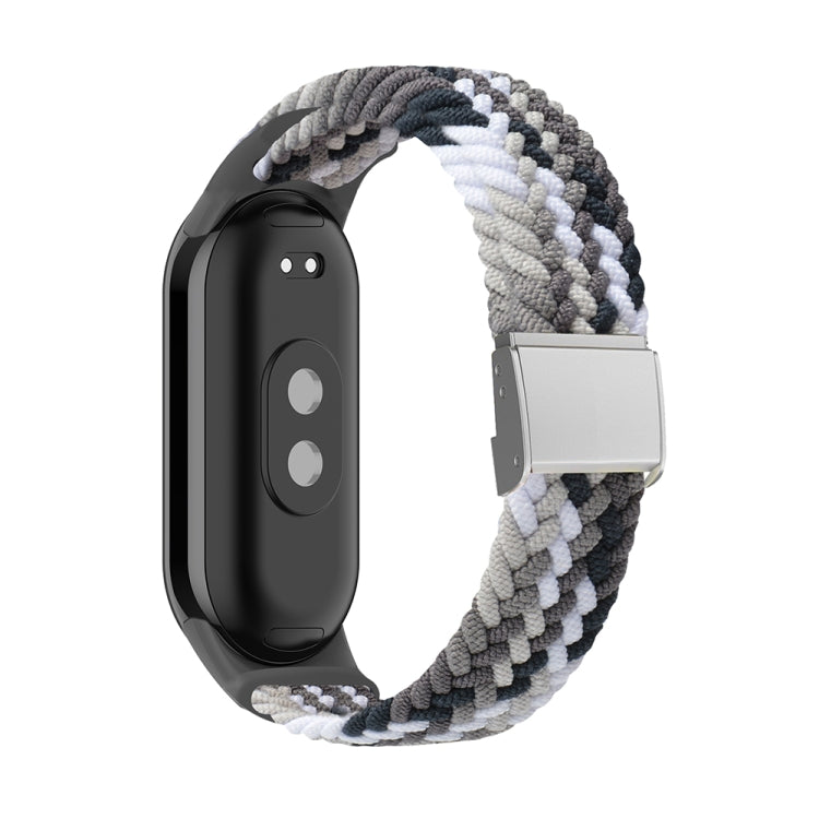 For Xiaomi Mi Band 8 Adjustable Nylon Braided Steel Buckle Watch Band(Colorful Black) -  by PMC TechLife | Online Shopping South Africa | PMC TechLife