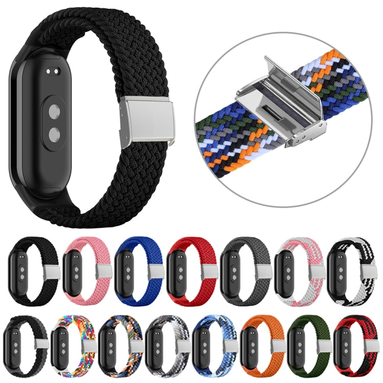 For Xiaomi Mi Band 8 Adjustable Nylon Braided Steel Buckle Watch Band(Red Black) -  by PMC TechLife | Online Shopping South Africa | PMC TechLife
