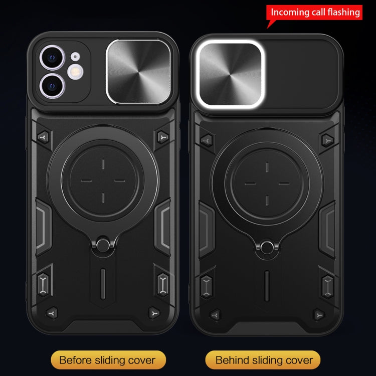 For iPhone 12 CD Texture Sliding Camshield Magnetic Holder Phone Case(Black) - free shipping - PMC TechLife - Order now!