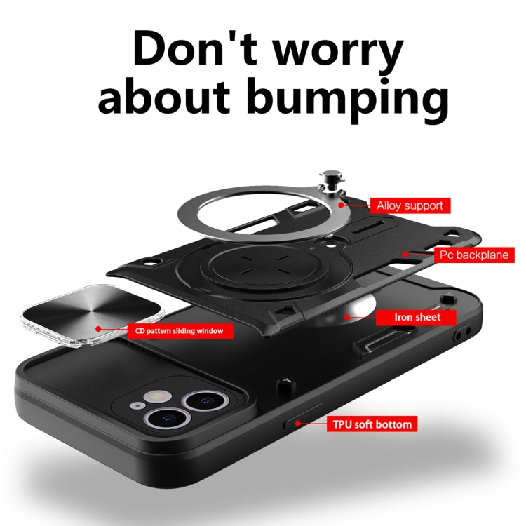 For iPhone 11 CD Texture Sliding Camshield Magnetic Holder Phone Case(Pink) - free shipping - PMC TechLife - Order now!