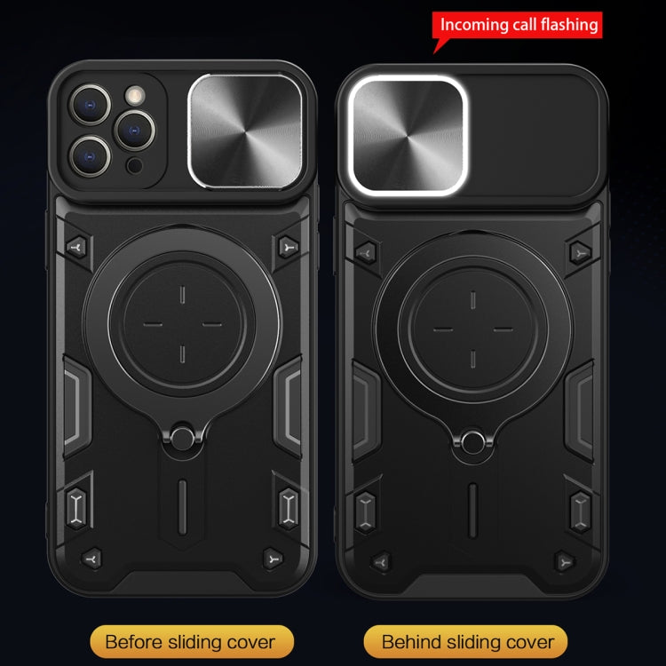 For iPhone 11 Pro CD Texture Sliding Camshield Magnetic Holder Phone Case(Blue) - free shipping - PMC TechLife - Order now!
