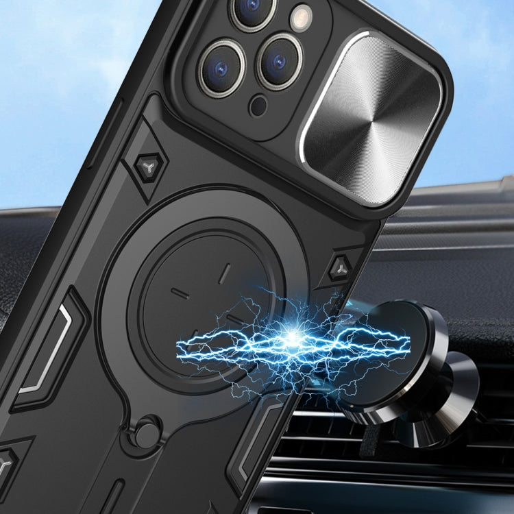 For iPhone 11 Pro CD Texture Sliding Camshield Magnetic Holder Phone Case(Silver) - free shipping - PMC TechLife - Order now!